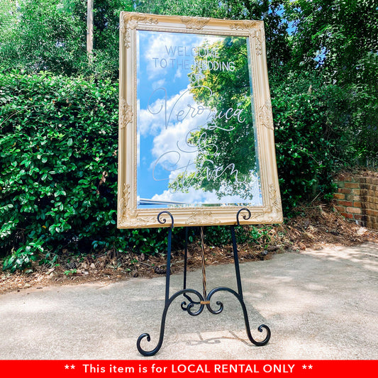 RENTAL Easel with Custom Mirror Option.